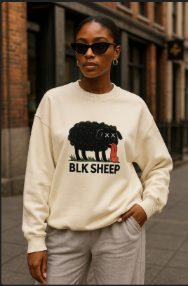 Knitted 'BLK SHEEP' Oversized Sweater