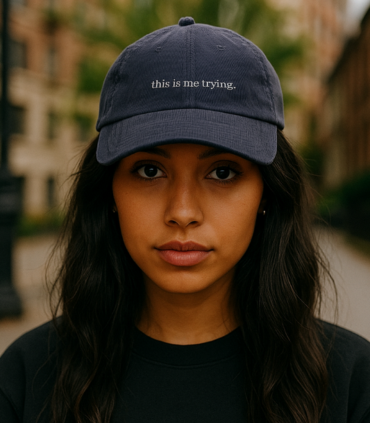 Vintage Corduroy 'this is me trying' Cap