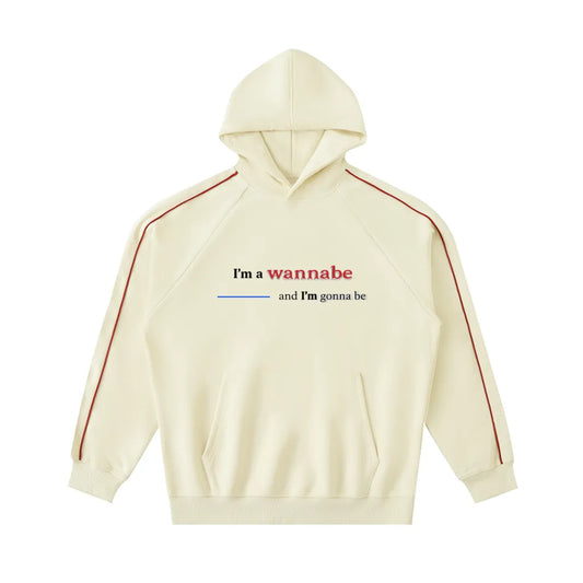 Contrast Piping "I'm a wannabe" Hoodie