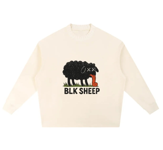 Knitted 'BLK SHEEP' Oversized Sweater