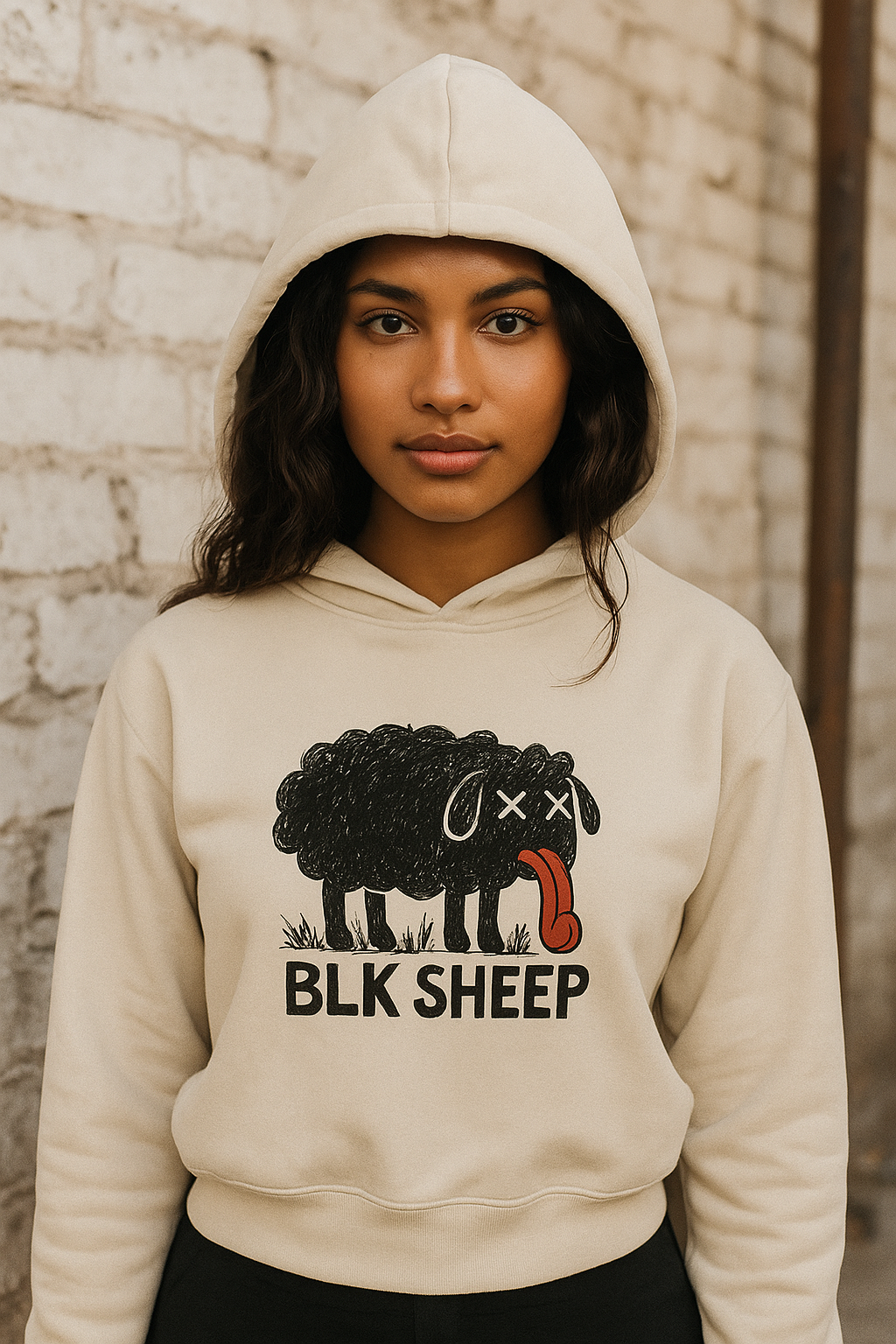 Boxy 'BLK SHEEP' Hoodie